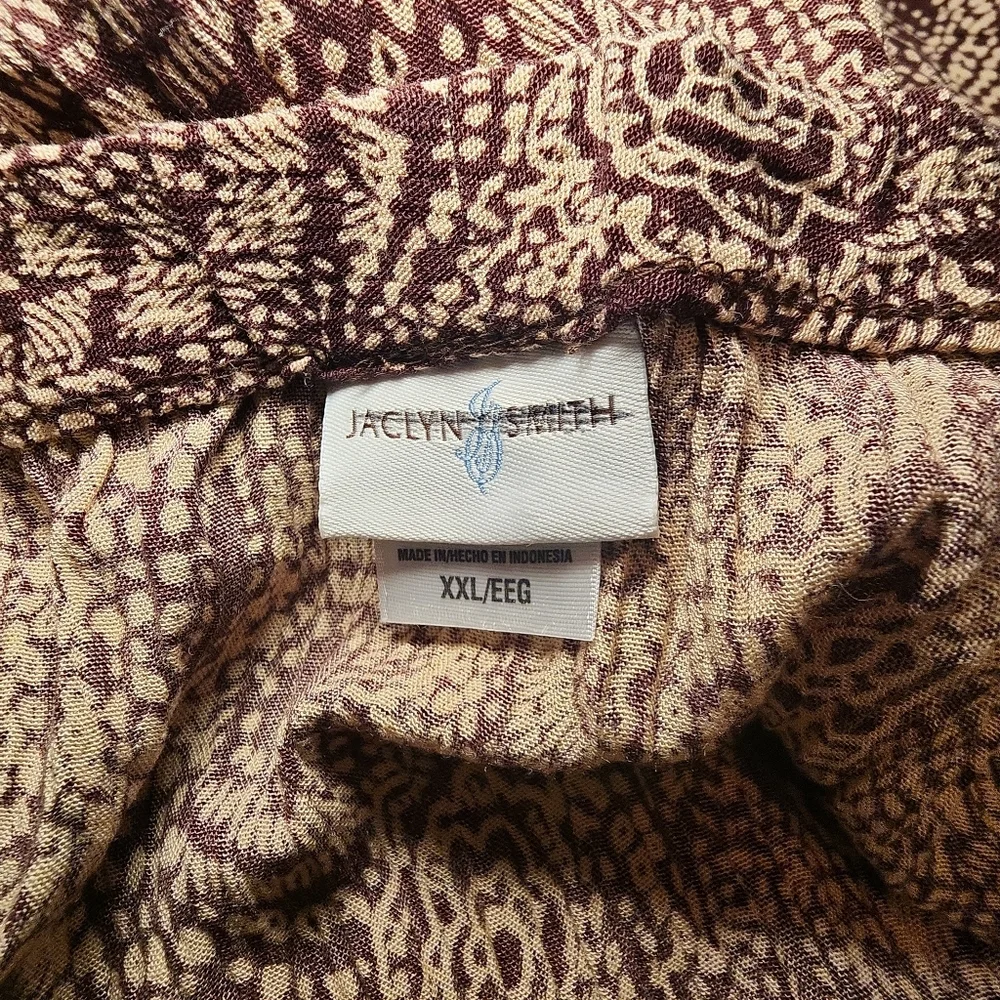 Boho Jaclyn Smith Cream and Brown A-Line Skirt Cottagecore Festival Hippie Tribe - Picture 7 of 8